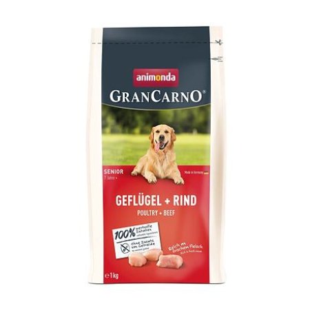 GranCarno Dog DryFood Senior s hydinovým a hovädzím mäsom, 1 kg