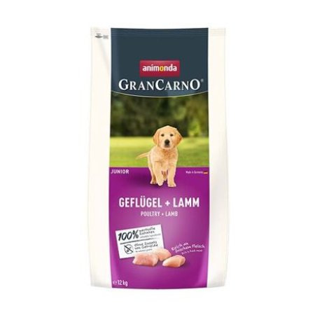 GranCarno Dog DryFood Junior s hydinovým a jahňacím mäsom, 12 kg