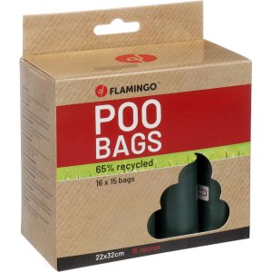 Flamingo Poco Vrecká na exkrementy zelené 16x15ks