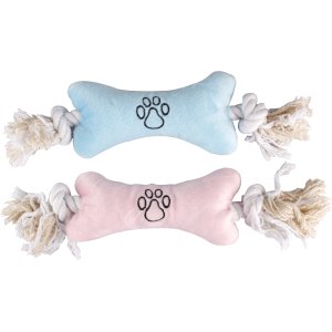 Flamingo Wessel Hračka pre šteňatá Kosť s lanom 40cm