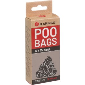 Flamingo Basic Heady Vrecká na exkrementy čierne 4x15ks