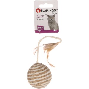 Flamingo Frits Hračka pre mačky Loptička s jutou 6cm