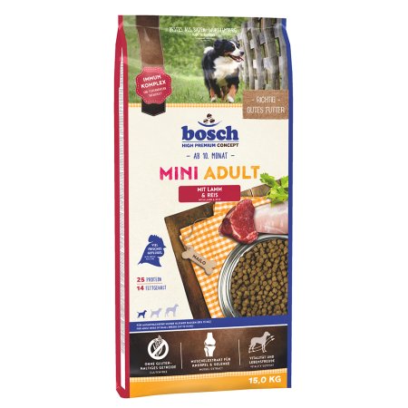 Bosch Mini Adult Lamb & Rice 15 kg (POŠKODENÝ OBAL, váha 14,8 kg)