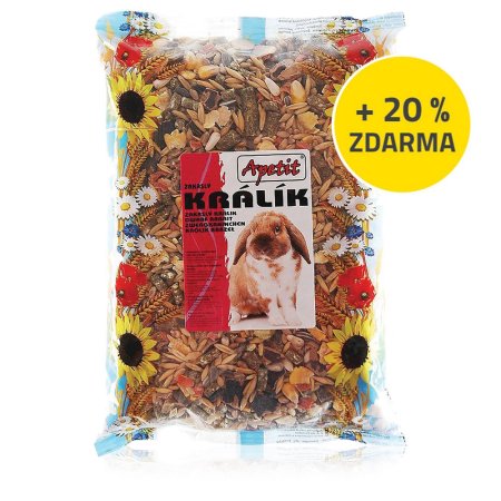 Apetit zakrslý králík 800g+20%/6ks