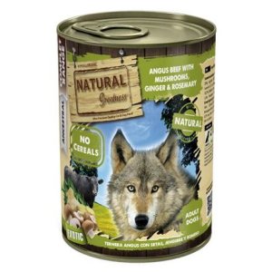 Natural Greatness anguské hovädzie mäso, huby, zázvor, rozmarín konzerva pre psov 400 g