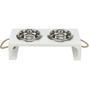 BE NORDIC bar s miskami, 2 × 0,4 l/ø 14 cm/38 × 18 × 10 cm, MDF/nerez, biela