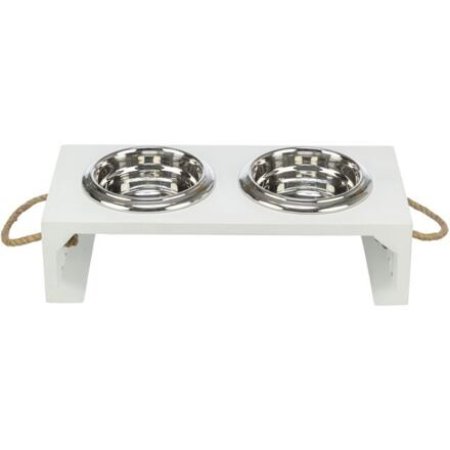 BE NORDIC bar s miskami, 2 × 0,4 l/ø 14 cm/38 × 18 × 10 cm, MDF/nerez, biela