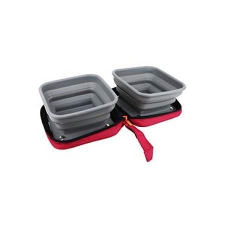 Miska skladacia 2v1 BIVOUAK 2x700ml červená Zolux