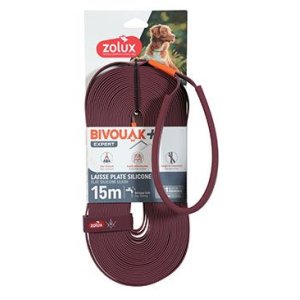 Vodítko pes BIVOUAK ploché, silik.15mm/15m červenáZolux
