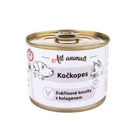 All Animals kočkopes Zvěřinové kousky s kolagenem 200g