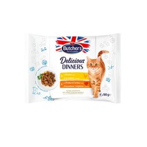 Butcher's Cat Delic.Dinners kuracie/kurča+morčacie vrecko 4x100g