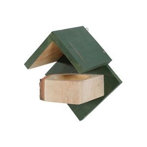 Búdka krmítko HUT drevená M zelená Zolux