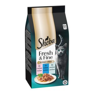 Sheba vrecko Fresh & Fine mix losos a tuniak 6 x 50 g