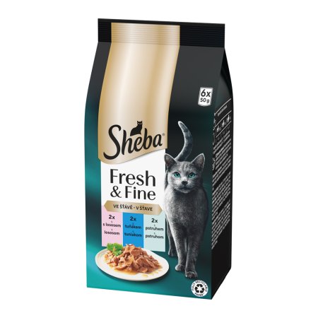 Sheba vrecko Fresh & Fine mix losos a tuniak 6 x 50 g