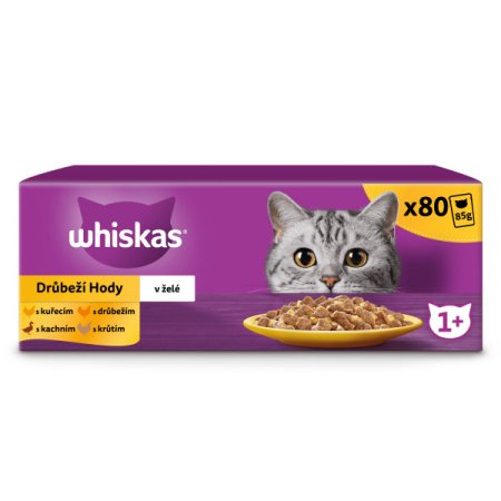 Whiskas kapsička Hydinový výber v želé 80 x 85 g