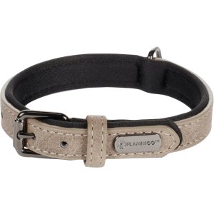 Flamingo Delu Obojok s neoprénovým polstrovaním Taupe XS/S