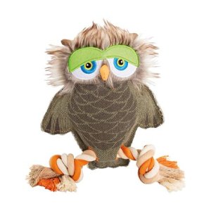 Sova na lane 28 cm, robustná jutová hračka pre psov, HIPHOP DOG