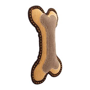 Jutová kosť 25 cm, robustný aport pre psov, HIPHOP DOG, hnedá/piesková