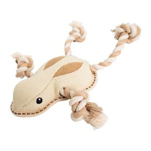 Žaba na lane 33 cm, robustná jutová hračka pre psov, HIPHOP DOG, prírodná