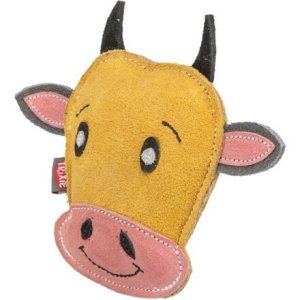 Cow - hlava kravy, 17 cm, hračka pre psov, 100% pravá koža, žltá