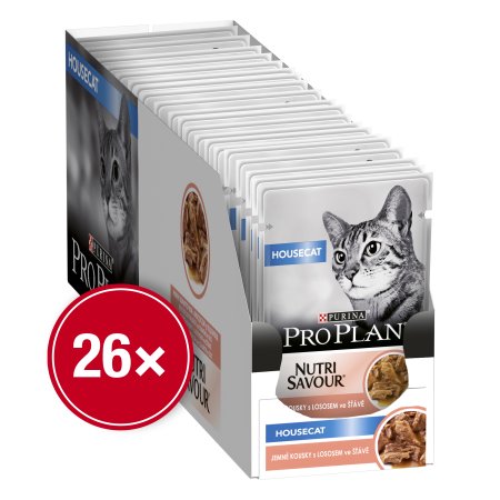 Pro Plan Cat Housecat vrecko losos 26 x 85 g (EXPIRÁCIA 12/2024)
