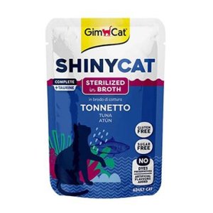 Gimcat ShinyCat vrecko tuniak vo vývare Sterilized 70g