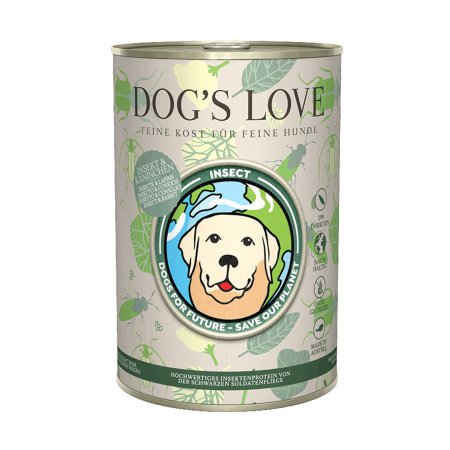 Dog"s Love konzerva Insect Hmyz a králík 400g DMT 07/25