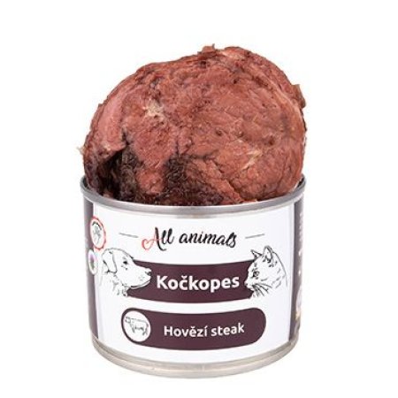 All Animals kočkopes Steak z hovězí svaloviny 200g