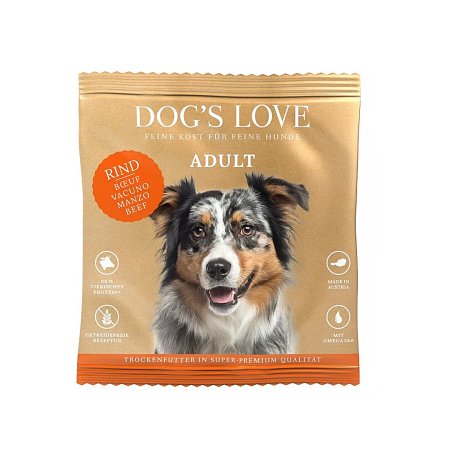 Dog"s Love granule Hovädzie Adult - vzorka 80g (POŠKODENÝ OBAL)