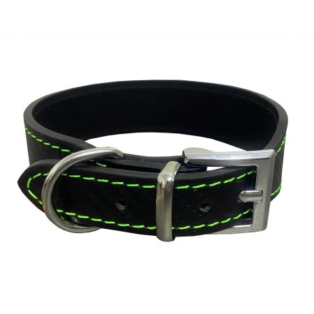 PROFIZOO Obojek Carbon kůže rozšířený (28 mm x 38 cm) černo zelená