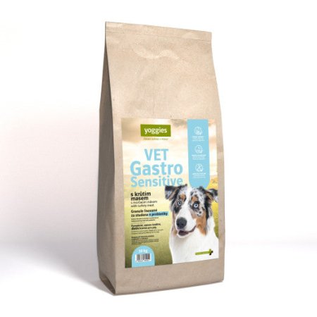 Yoggies VET Gastro Sensitive s krůtím masem, granule lisované za studena s probiotiky 10 kg 
