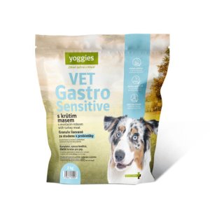 Yoggies VET Gastro Sensitive s krůtím masem, granule lisované za studena s probiotiky 2 kg