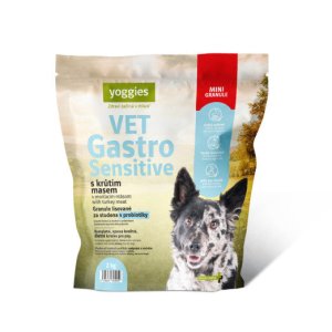 Yoggies VET Gastro Sensitive s krůtím masem, minigranule lisované za studena s probiotiky 2 kg