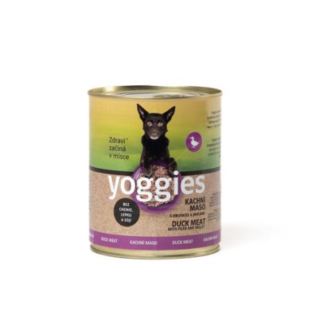 Yoggies kachní konzerva s hruškou a jáhlami 800 g