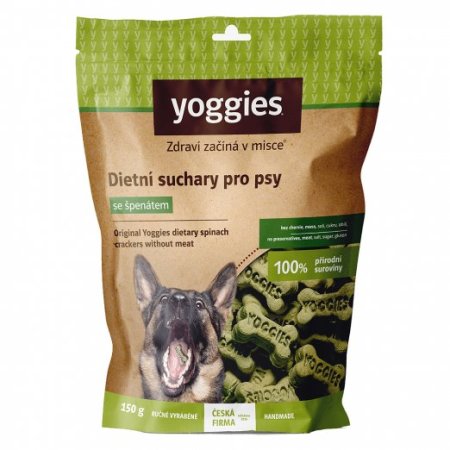 Yoggies Dietní bezlepkové suchary se špenátem 150 g
