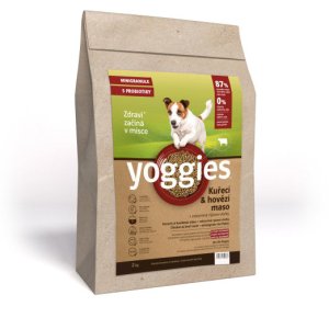 Yoggies Kuřecí&hovězí maso, minigranule lisované za studena s probiotiky 2 kg