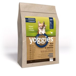 Yoggies Kozí maso&zelenina, hypoalergenní minigranule lisované za studena s probiotiky 2 kg