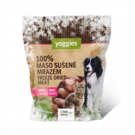 Yoggies Mrazem sušená kuřecí srdce lyofilizovaná 85 g