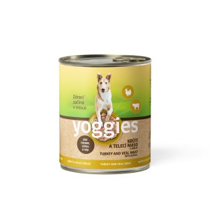 Yoggies konzerva Krůtí a Telecí maso s jablky 800 g