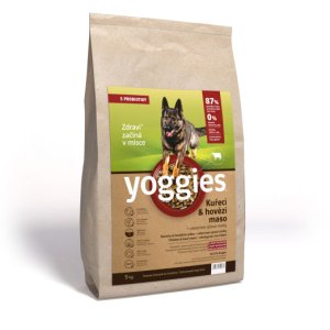 Yoggies Kuřecí&hovězí maso, granule lisované za studena s probiotiky 5 kg
