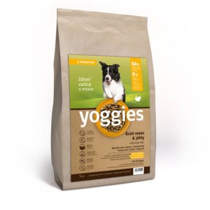 Yoggies Krůtí maso&jáhly, granule lisované za studena s probiotiky 5 kg