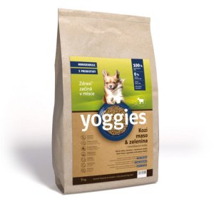 Yoggies Kozí maso&zelenina, hypoalergenní minigranule lisované za studena s probiotiky 5 kg
