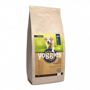 Yoggies Kozí maso&zelenina, hypoalergenní granule lisované za studena s probiotiky 20 kg