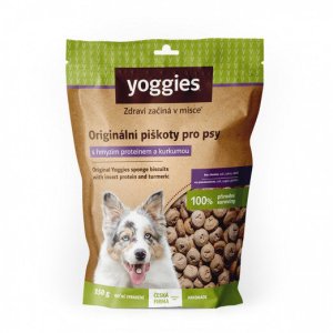 Yoggies Hypoalergenní bezlepkové piškoty s hmyzím proteinem a kurkumou 150 g