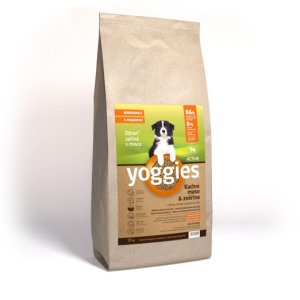 Yoggies Active Kachní maso&zvěřina, minigranule lisované za studena s probiotiky 15 kg 