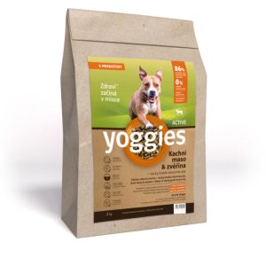 Yoggies Active Kachní maso&zvěřina, granule lisované za studena s probiotiky 2 kg
