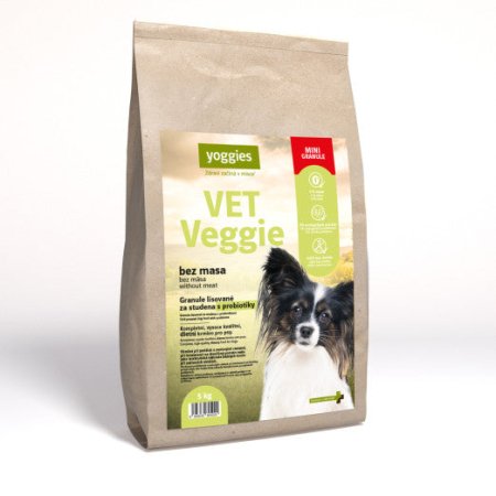 Yoggies VET Veggie bez masa, minigranule lisované za studena s probiotiky 5 kg