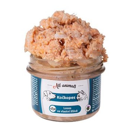 All Animals kočkopes sklo Losos ve vlastní šťávě 200g