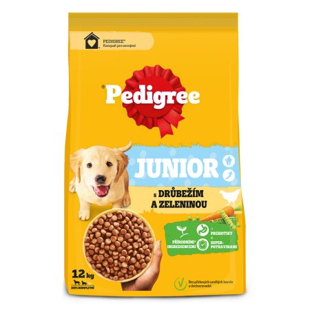 Pedigree granule M/L Junior hydinová so zeleninou 12 kg (POŠKODENÝ OBAL)