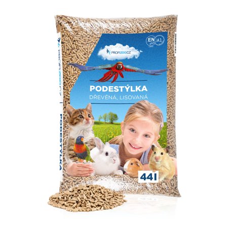 PROFIZOO Podstielka drevená lisovaná 44 l (POŠKODENÝ OBAL, váha 14,7 kg)